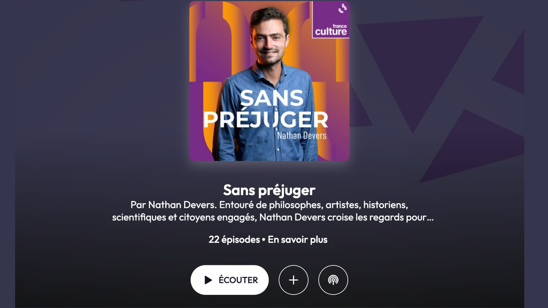 France Culture – Sans préjuger – January 2026